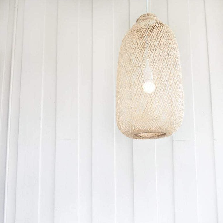 Compressable Bamboo Pendant Light