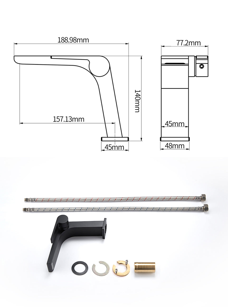 Whistle-Handle Bathroom Crane Faucet