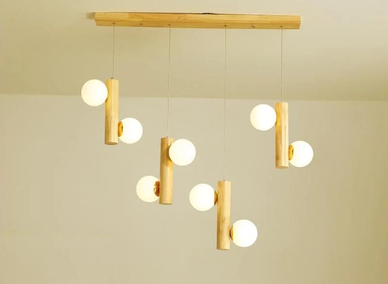 Modern Wooden Bulb Chandelier