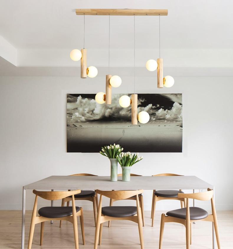 Modern Wooden Bulb Chandelier