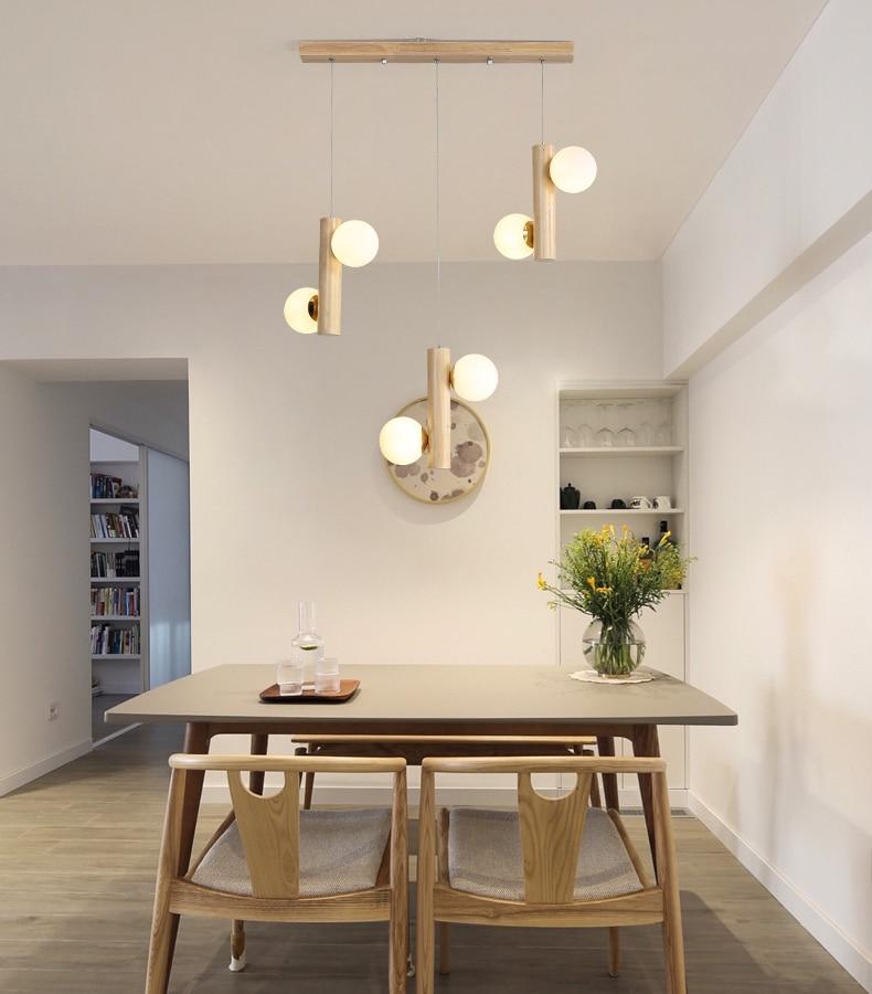 Modern Wooden Bulb Chandelier