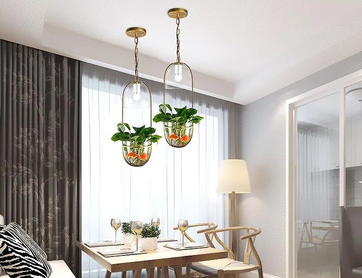 Modern Hanging Planter Lamp