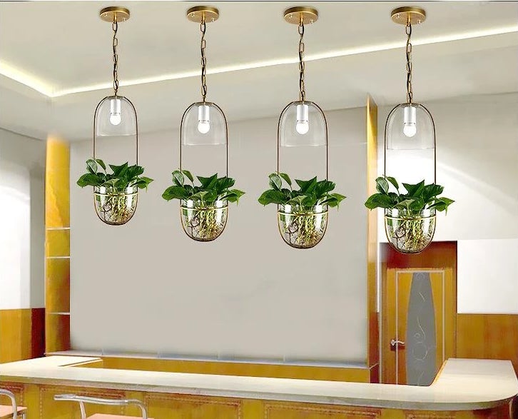 Modern Hanging Planter Lamp