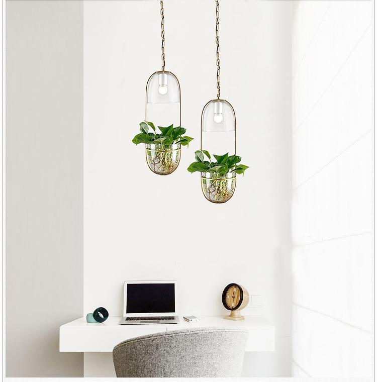 Modern Hanging Planter Lamp