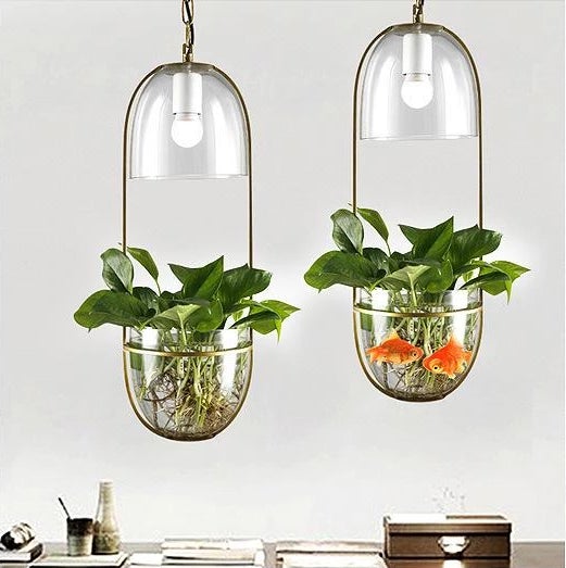 Modern Hanging Planter Lamp