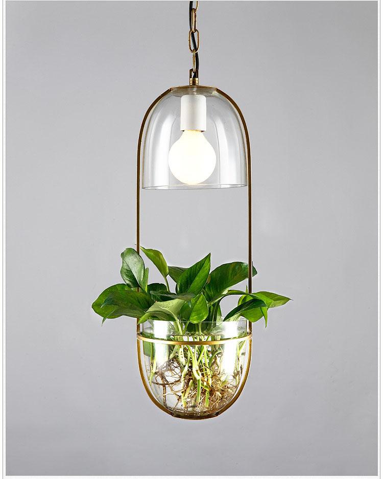 Modern Hanging Planter Lamp