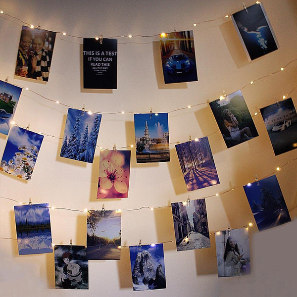 LED Fairy Light String with Photo Clips