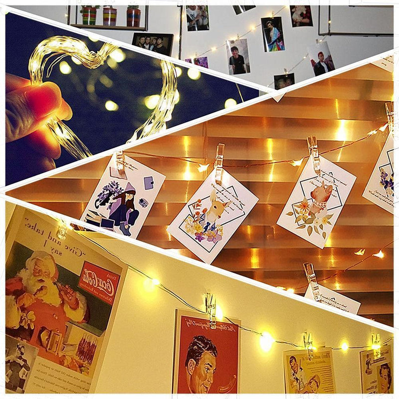 LED Fairy Light String with Photo Clips