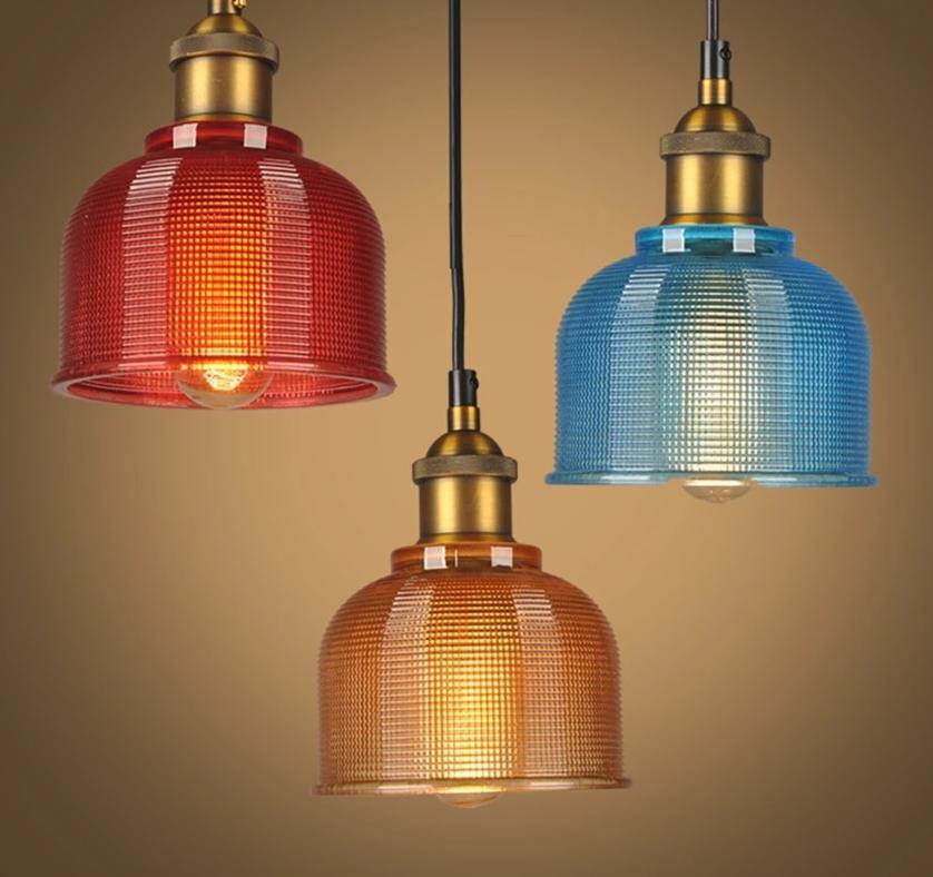 Retro European Color Glass Pendant Light