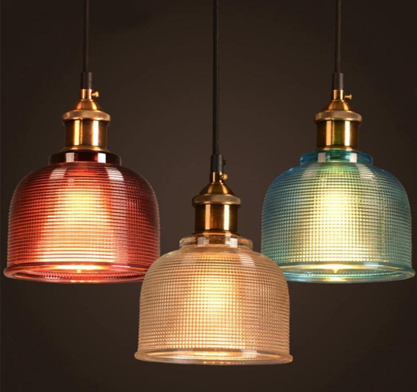 Retro European Color Glass Pendant Light