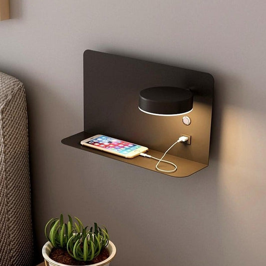 LED Bedside Wall Lamp USB Charger