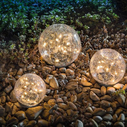 Cracked Glass Ball Solar Garden Light