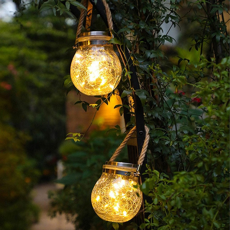 Modern Round Glass Jar Garden Hanging Lamp