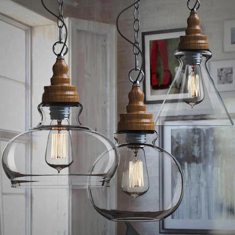 Clear Glass Vintage Antique Hanging Light