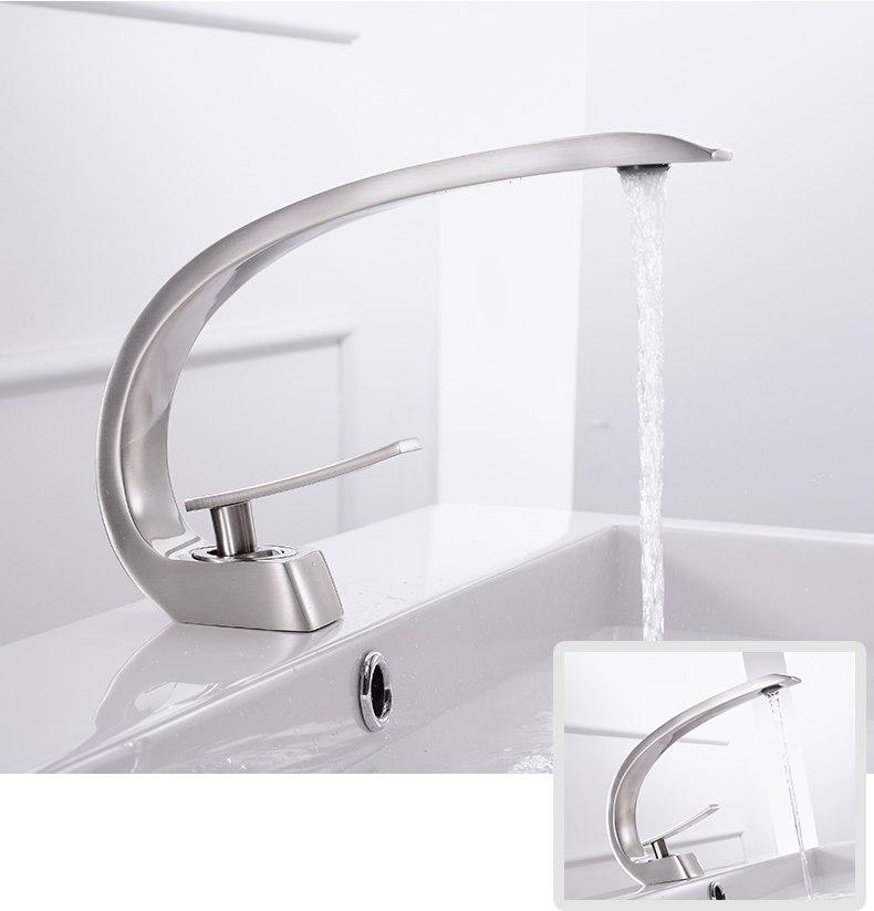 Modern Crane Design Single Handle Basin Faucet