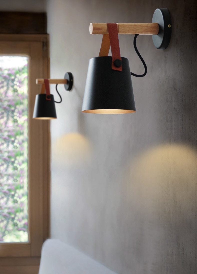 Nordic Wooden Hanging Wall Lamp