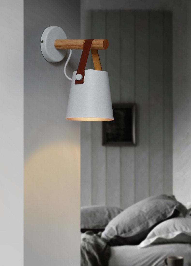 Nordic Wooden Hanging Wall Lamp