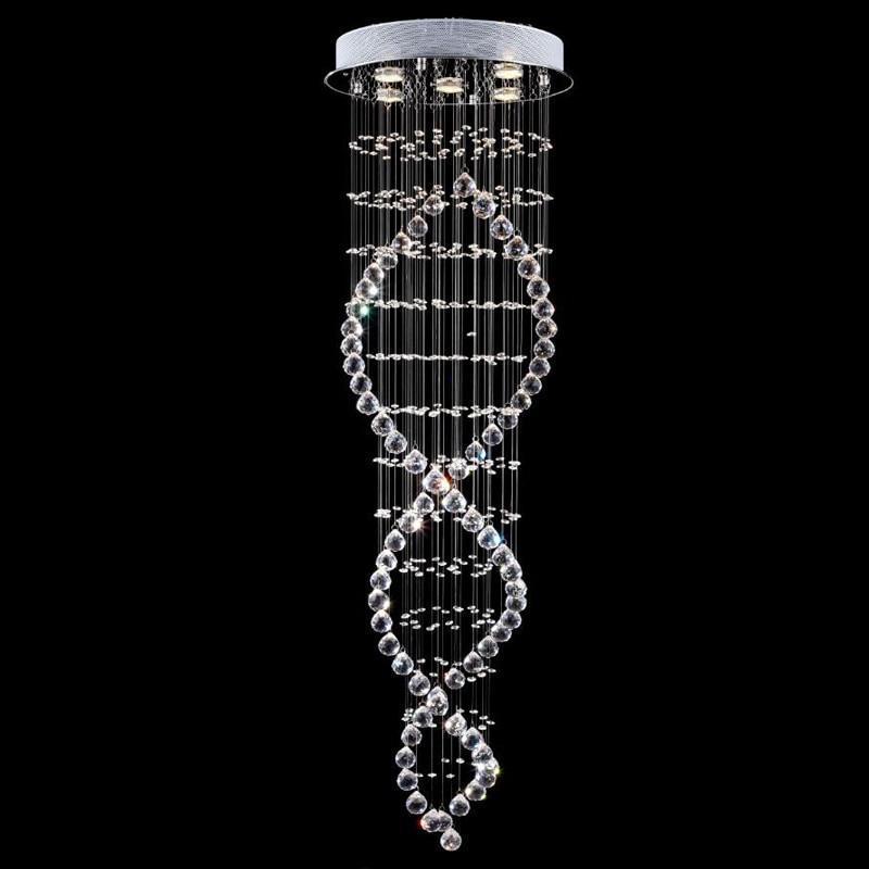 Modern LED Double Spiral Crystal Chandelier