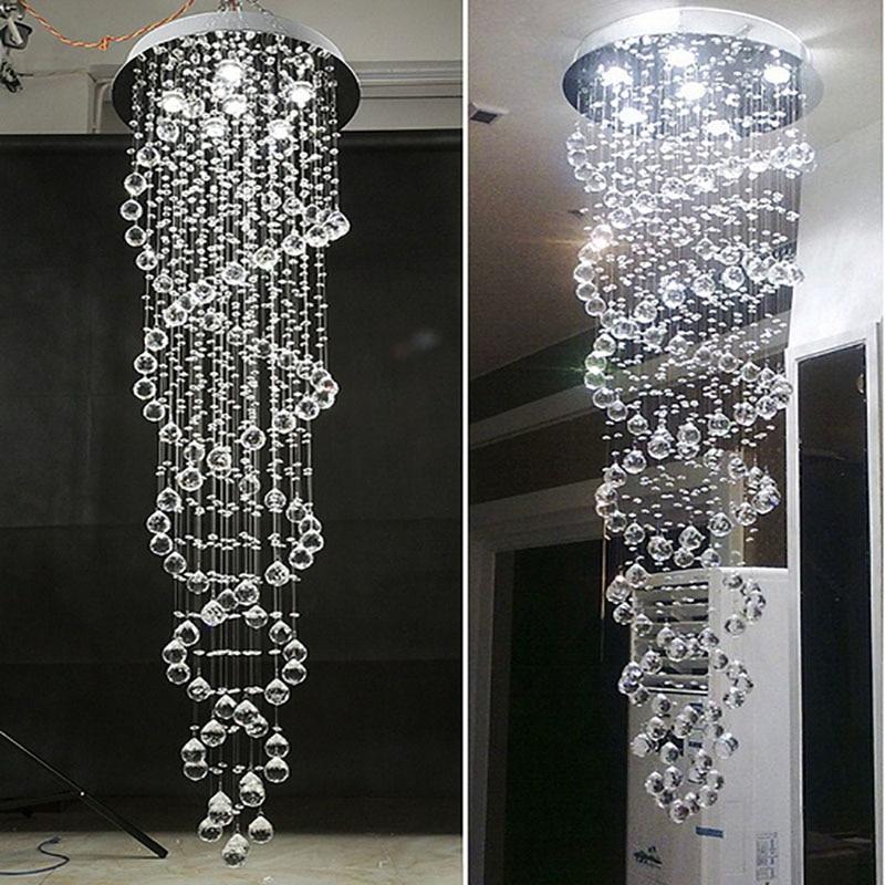 Modern LED Double Spiral Crystal Chandelier