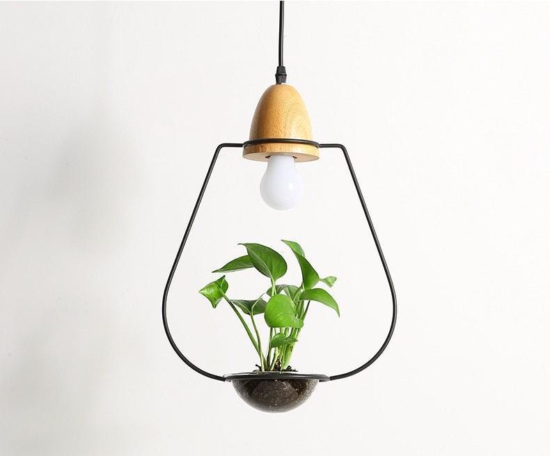 Modern Nordic Iron Pendant Planter Lamp