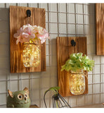 Wall Mounted Fairy Light Mason Jar