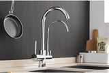 Deck Mount Double Crane Faucet