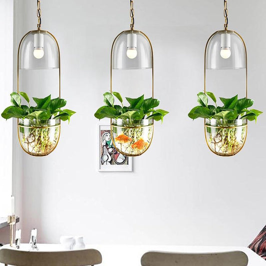 Modern Hanging Planter Lamp