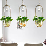 Modern Hanging Planter Lamp