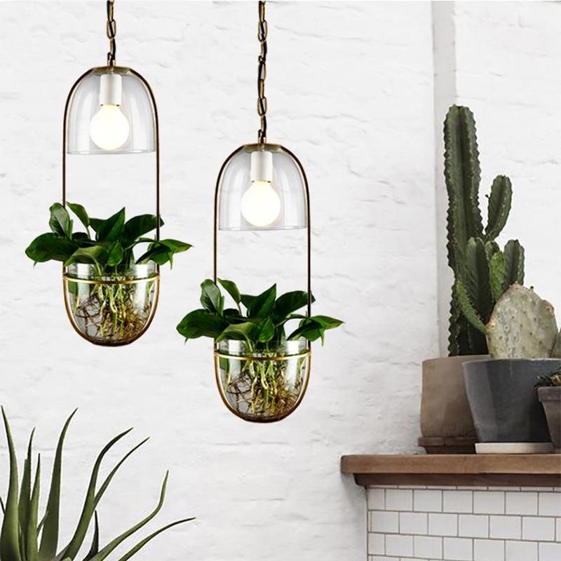 Modern Hanging Planter Lamp