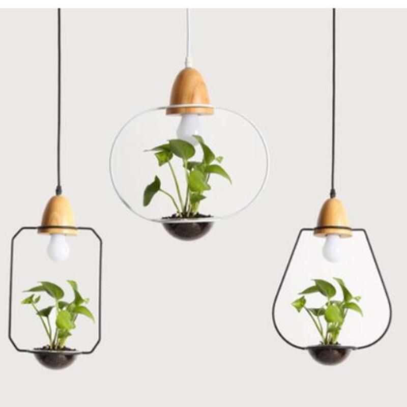 Modern Nordic Iron Pendant Planter Lamp