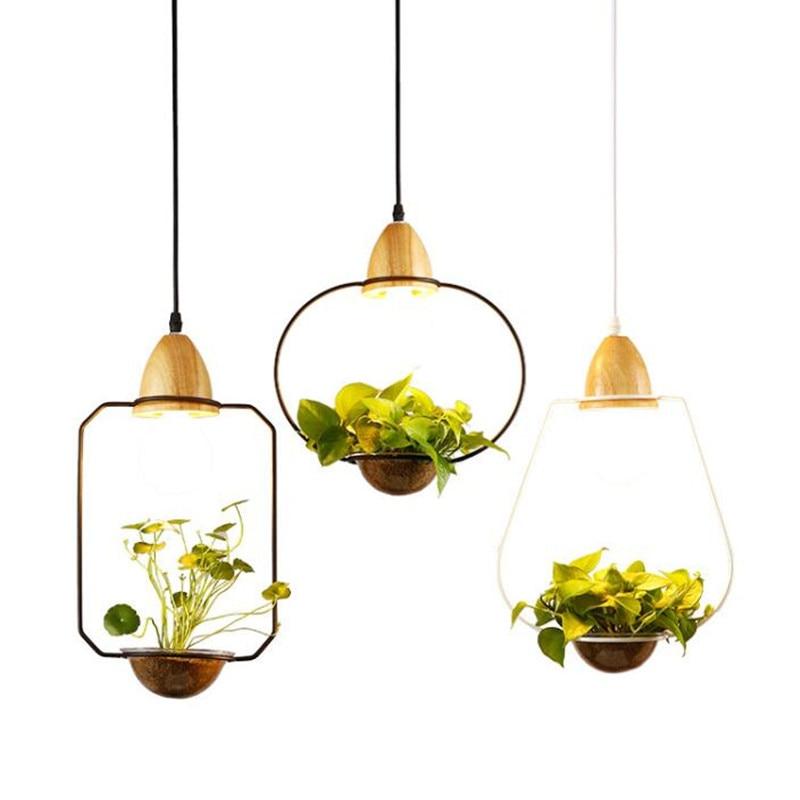 Modern Nordic Iron Pendant Planter Lamp