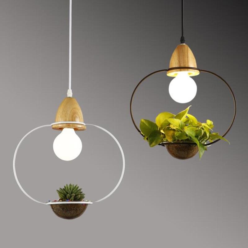 Modern Nordic Iron Pendant Planter Lamp