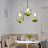 Modern Nordic Iron Pendant Planter Lamp