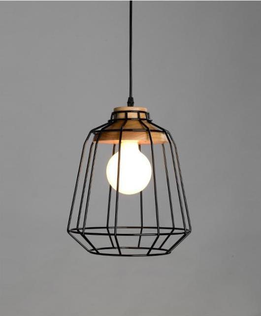 Modern Nordic Wrought Iron Hanging Cage Lamp