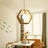 Geometric Hanging Wooden Lights