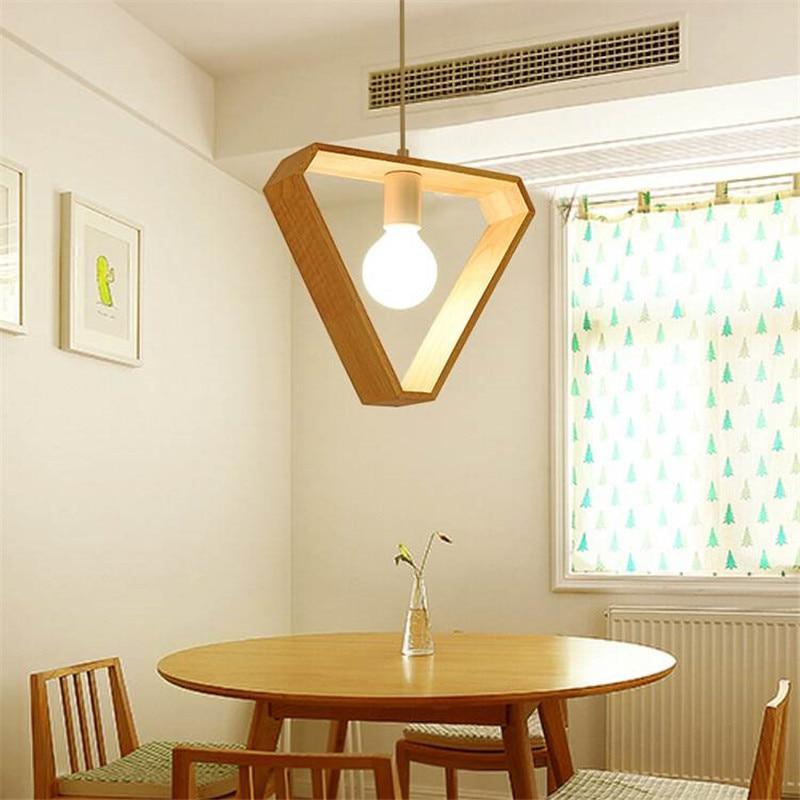 Geometric Hanging Wooden Lights