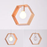 Geometric Hanging Wooden Lights