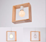 Geometric Hanging Wooden Lights