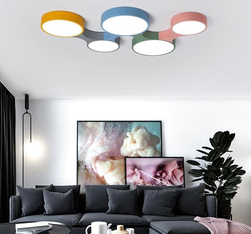 Modern Nordic Colorful Circle Ceiling Light