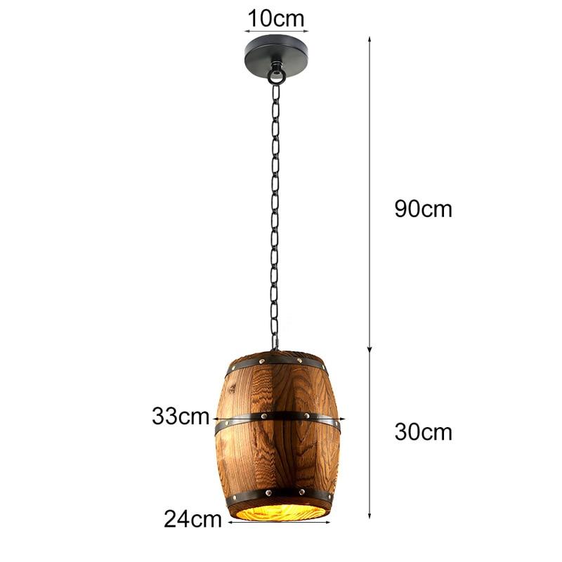 Hanging Wooden Wine Barrel Light