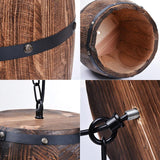 Hanging Wooden Wine Barrel Light