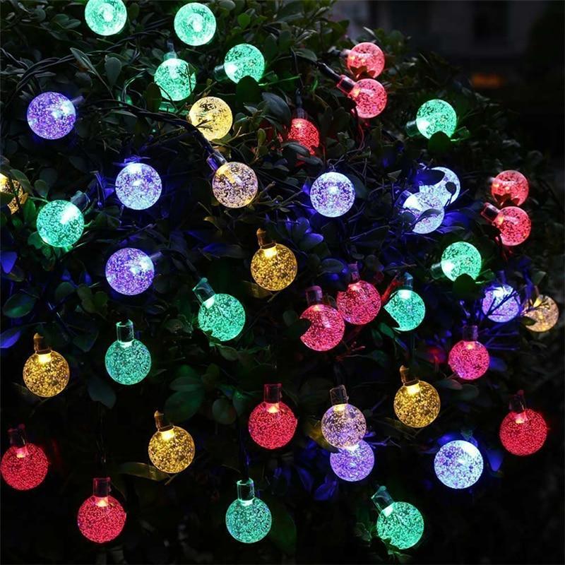 Solar Powered LED Globe String Lights