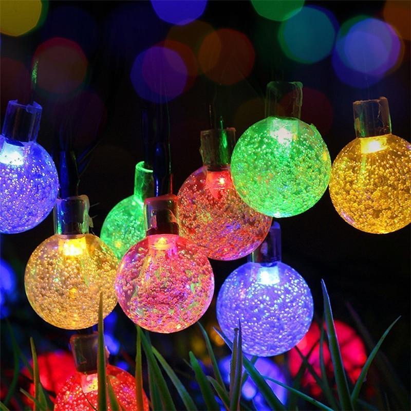 Solar Powered LED Globe String Lights