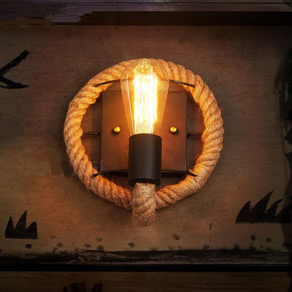 Round Rope Wrap Wall Lamp